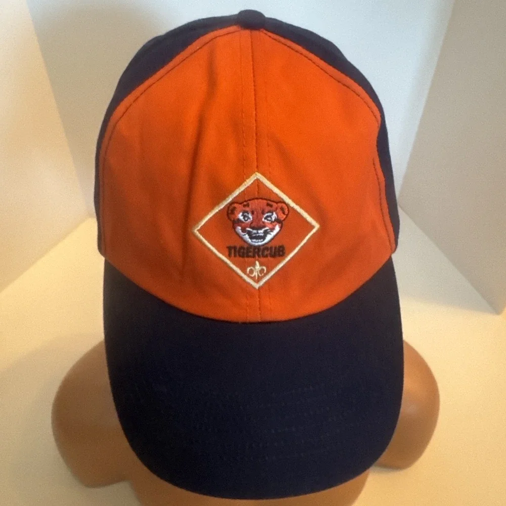 BSA Official Tiger Cub Scout Cap/Hat - M/L Adjustable Boy Scouts Hat Orange/Blue
